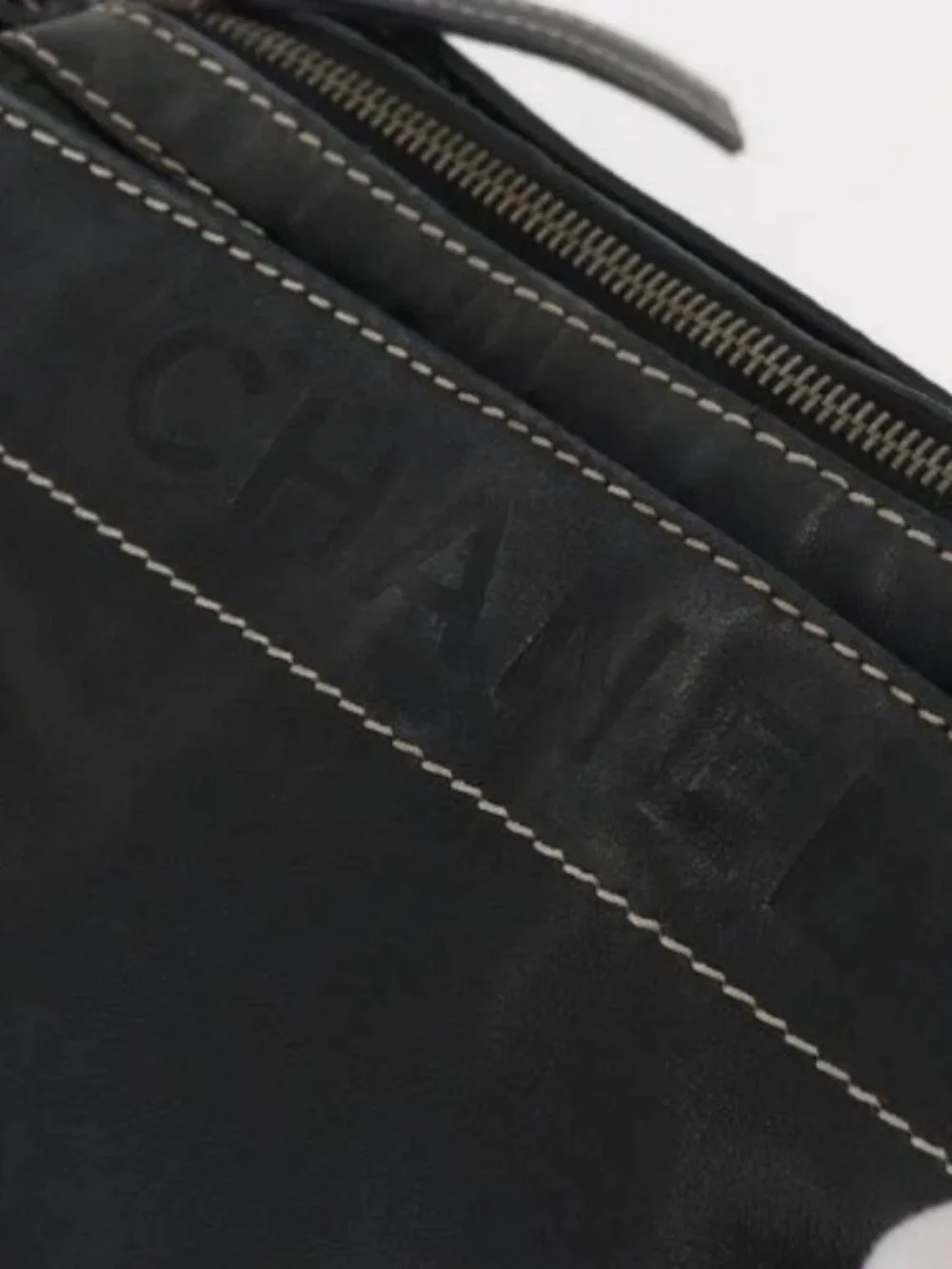 CHANEL Chain Shoulder Bag Lamb Skin Black CC Auth BA13139